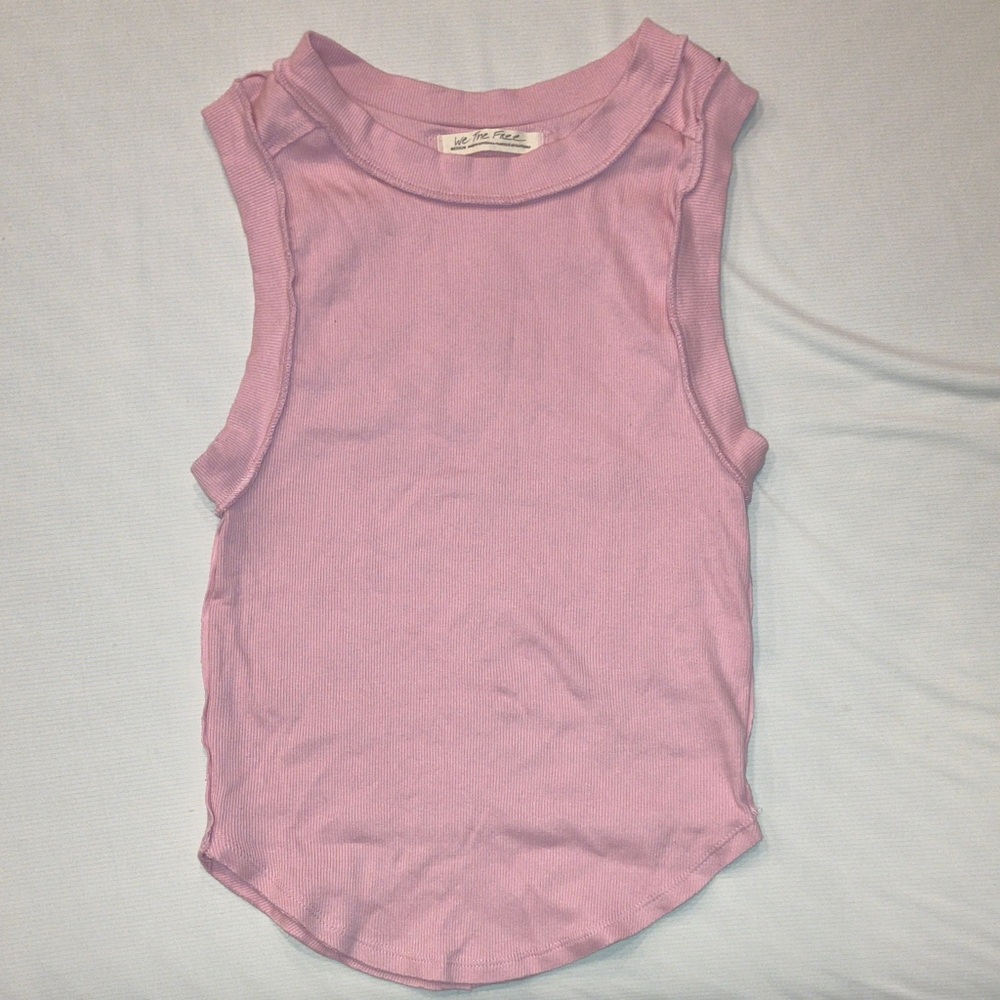 We The Free pink Ribbed Top